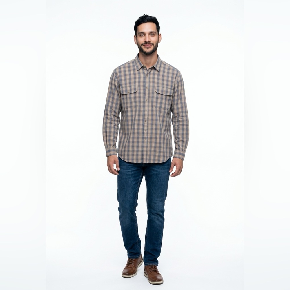 Polo Ralph Lauren Mens Long Sleeve Button-Down Plaid Shirt Size L 100% Cotton